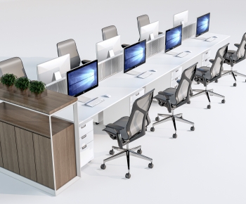 Modern Office Desk And Chair-ID:861157895