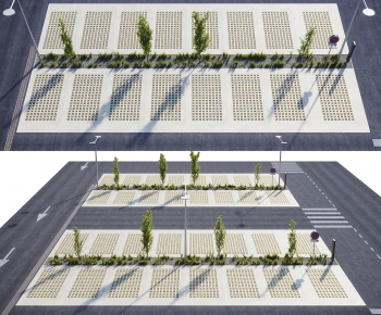 Modern Outdoor Parking Lot-ID:113821036
