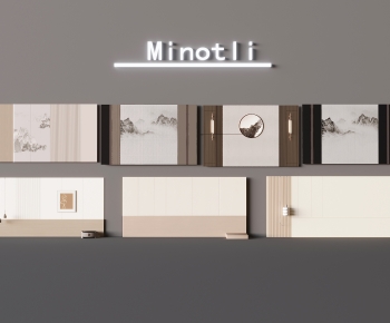 New Chinese Style TV Wall-ID:934317111