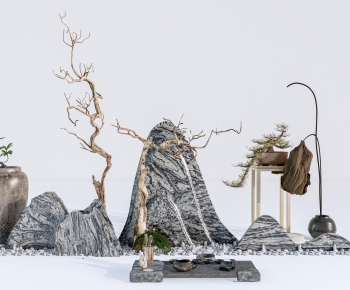 新中式假山片石景观小品-ID:419596911