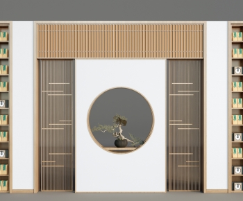 新中式玄关屏风隔断-ID:845431096