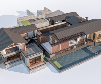 新中式民宿建筑外观-ID:419672977