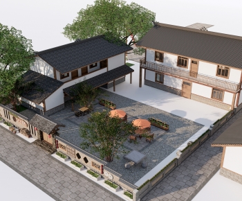 新中式民宿建筑外观-ID:489564906