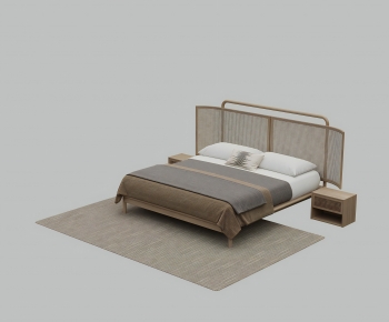 Nordic Style Double Bed-ID:131542926