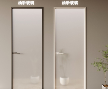 现代油砂玻璃单开门组合-ID:666454083