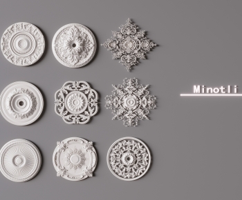 French Style Plaster Carved Top Plate-ID:728154907