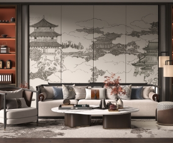 新中式沙发茶几组合-ID:931898122