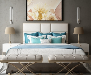 Modern Double Bed-ID:685410027