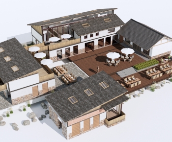 新中式民宿建筑外观-ID:848011979