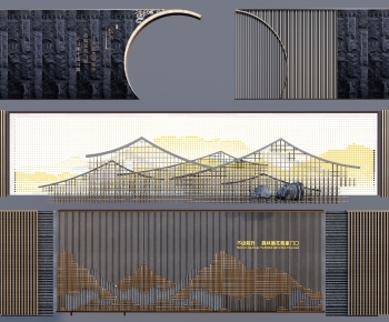 New Chinese Style Landscape Wall-ID:103035936