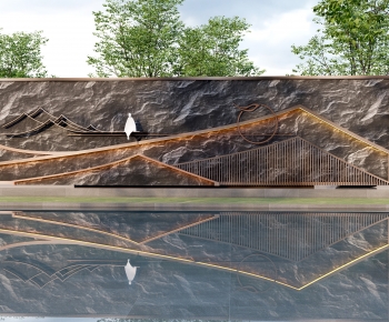 New Chinese Style Landscape Wall-ID:971942902