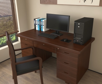 New Chinese Style Office Desk And Chair-ID:531846054