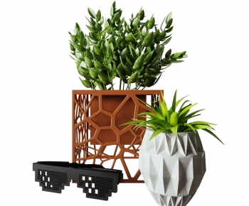 Modern Potted Green Plant-ID:838434939