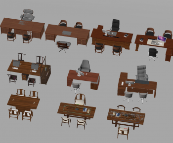 Modern Office Desk And Chair-ID:126280843