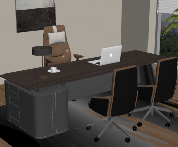 Modern Office Desk And Chair-ID:412386898