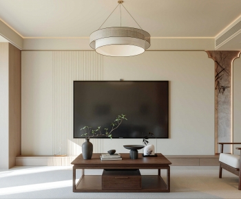 New Chinese Style A Living Room-ID:736578945