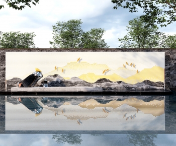 New Chinese Style Landscape Wall-ID:398061046