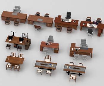 Modern Office Desk And Chair-ID:291044954