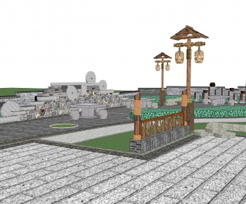 New Chinese Style Park Landscape-ID:384109028