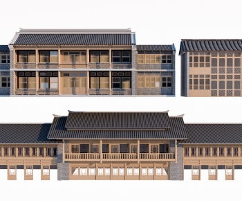 中式古建商业楼外观组合-ID:484119894
