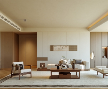 New Chinese Style A Living Room-ID:451500891