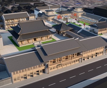 Chinese Style Architectural Bird's-eye View Planning-ID:265359994
