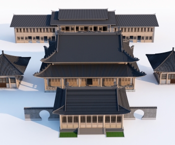 中式古建商业楼外观组合-ID:594099048