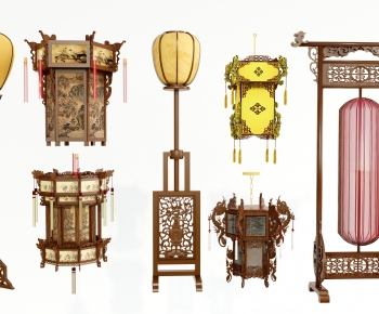 中式宫灯灯笼吊灯组合-ID:456480981