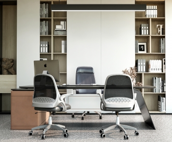 Modern Office Desk And Chair-ID:899853942