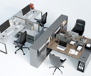 Modern Office Desk And Chair-ID:396959073