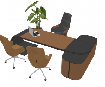 Modern Office Desk And Chair-ID:636132967