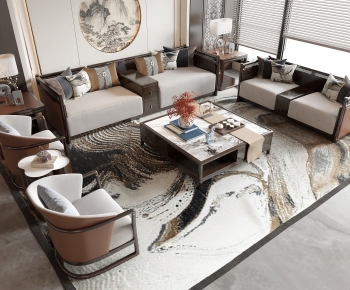 New Chinese Style Sofa Combination-ID:214349993