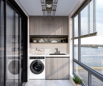 Modern Balcony Laundry Room-ID:198364974