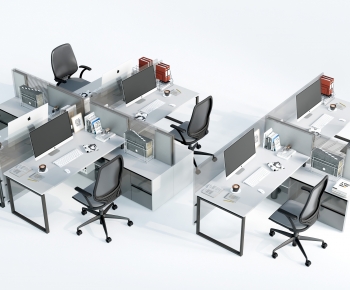 Modern Office Desk And Chair-ID:697029111