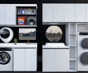 Modern Laundry Cabinet-ID:809743882