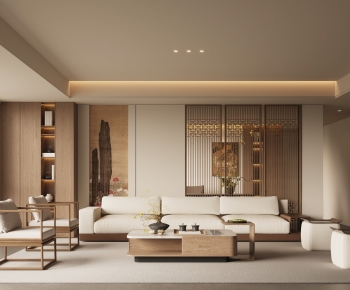 New Chinese Style A Living Room-ID:290039061