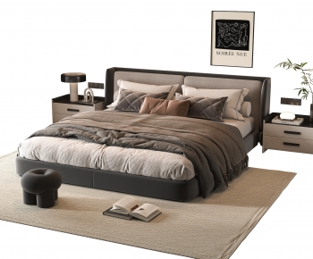 Modern Double Bed-ID:312489995