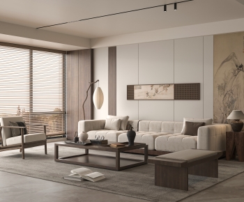 New Chinese Style A Living Room-ID:893158914