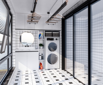 Modern Balcony Laundry Room-ID:143934019
