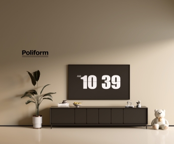 Poliform现代黑色实木电视柜-ID:190085891