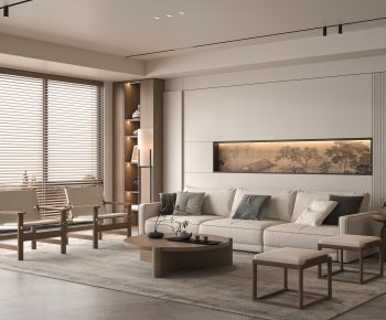 New Chinese Style A Living Room-ID:654031044