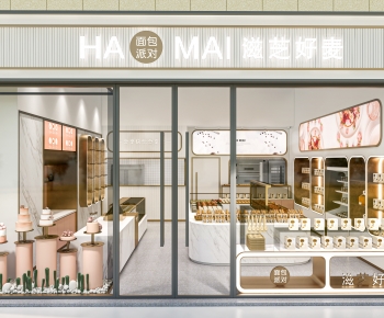 现代面包蛋糕店门头-ID:501334911