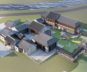 Chinese Style Architectural Bird's-eye View Planning-ID:534462937