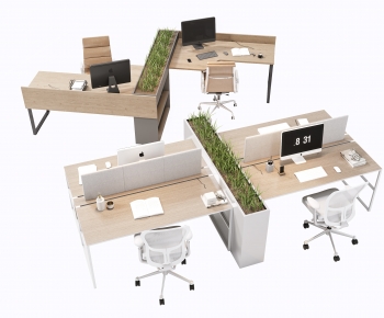 Modern Office Desk And Chair-ID:252430926