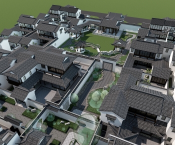Chinese Style Architectural Bird's-eye View Planning-ID:228413115