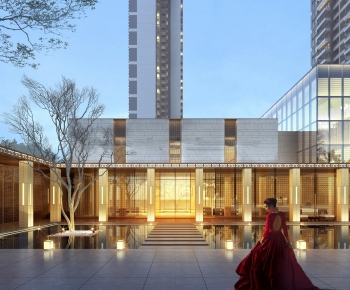 New Chinese Style Appearance Of Commercial Building-ID:386321073