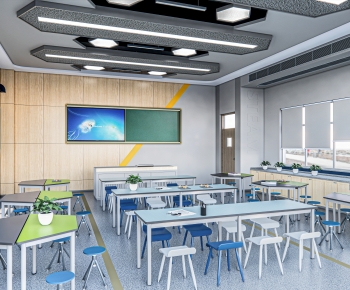 Modern School Classrooms-ID:648770093