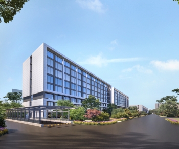 现代办公楼建筑外观-ID:555440902