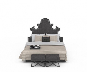 Simple European Style Double Bed-ID:919759997