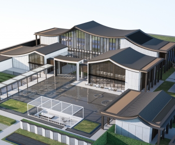 New Chinese Style Architecture Of Artistic Style-ID:320979121